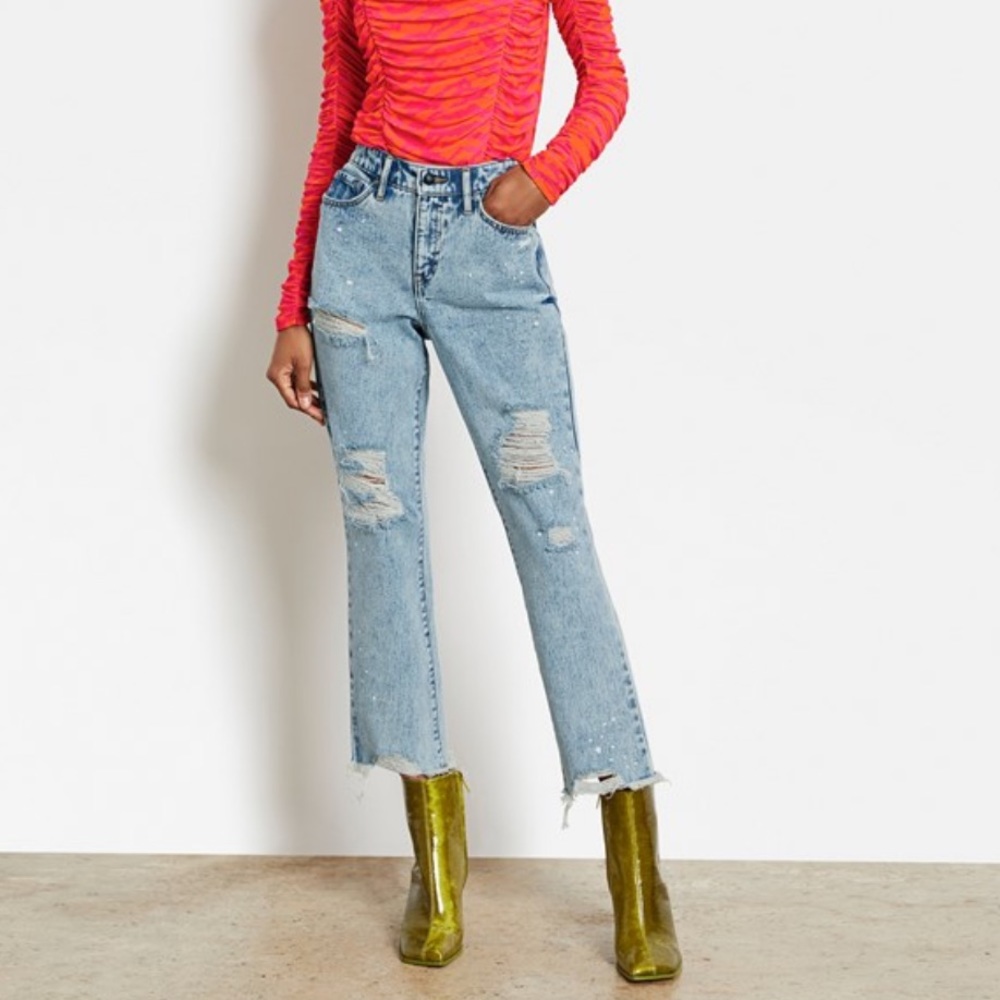 NEW Circus NY by Sam Edelman Distressed High Rise Slim Straight